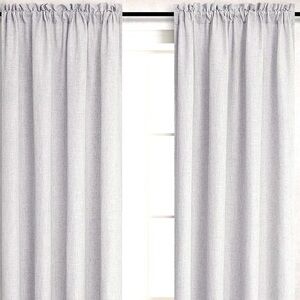 Gray white hint of black metallic curtain drape set pair